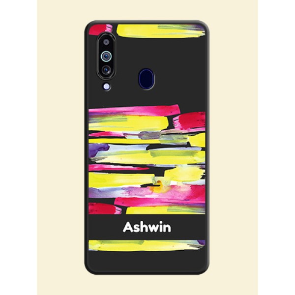 Brush Coloured on Space Black Personalized Soft Matte Phone Covers - Galaxy M40 Brush Coloured on Space Black Personalized Soft Matte Phone Covers - Galaxy M40