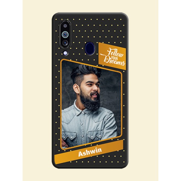Follow Your Dreams with White Dots on Space Black Custom Soft Matte Phone Cases - Galaxy M40 Follow Your Dreams with White Dots on Space Black Custom Soft Matte Phone Cases - Galaxy M40