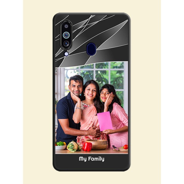 Mixed Wave Lines on Photo on Space Black Soft Matte Mobile Cover - Galaxy M40 Mixed Wave Lines on Photo on Space Black Soft Matte Mobile Cover - Galaxy M40