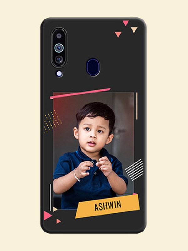 Photo Frame with Triangle Small Dots on Photo on Space Black Soft Matte Back Cover - Galaxy M40