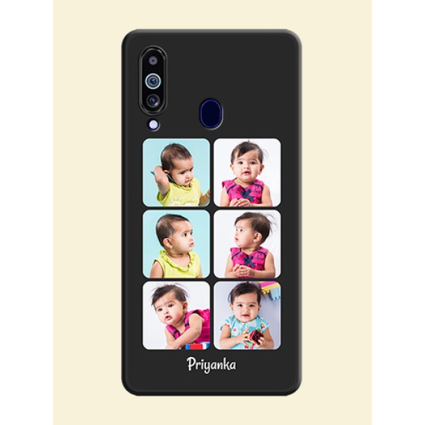 Floral Art with 6 Image Holder on Photo on Space Black Soft Matte Mobile Case - Galaxy M40 Floral Art with 6 Image Holder on Photo on Space Black Soft Matte Mobile Case - Galaxy M40