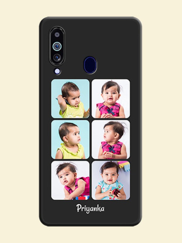 Floral Art with 6 Image Holder on Photo on Space Black Soft Matte Mobile Case - Galaxy M40