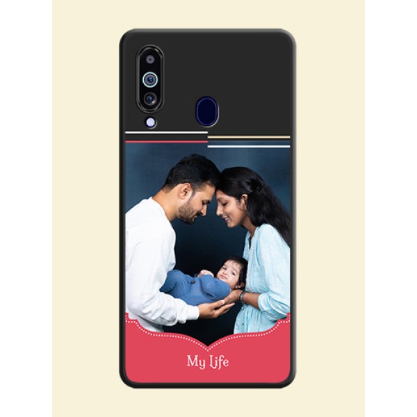 Classic Plain Design with Name on Photo on Space Black Soft Matte Phone Cover - Galaxy M40 Classic Plain Design with Name on Photo on Space Black Soft Matte Phone Cover - Galaxy M40
