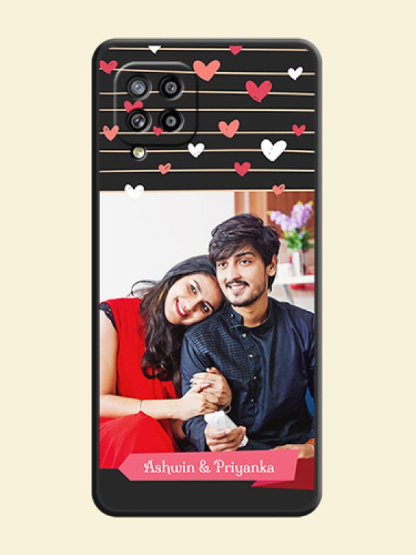 Love Pattern with Name on Pink Ribbon  on Photo on Space Black Soft Matte Back Cover - Galaxy M42 5G