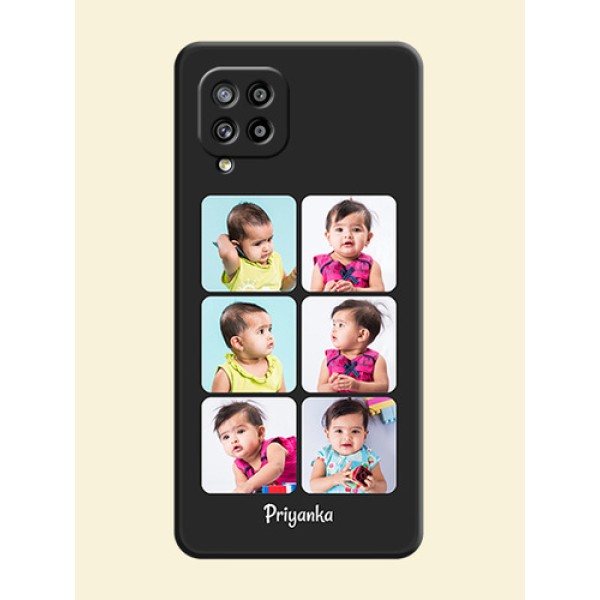 Floral Art with 6 Image Holder on Photo on Space Black Soft Matte Mobile Case - Galaxy M42 5G Floral Art with 6 Image Holder on Photo on Space Black Soft Matte Mobile Case - Galaxy M42 5G