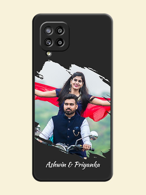 Grunge Brush Strokes on Photo on Space Black Soft Matte Back Cover - Galaxy M42 5G