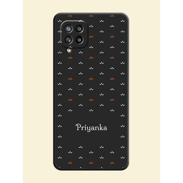 Simple Pattern With Custom Text On Space Black Personalized Soft Matte Phone Covers -Samsung Galaxy M42 5G Simple Pattern With Custom Text On Space Black Personalized Soft Matte Phone Covers -Samsung Galaxy M42 5G