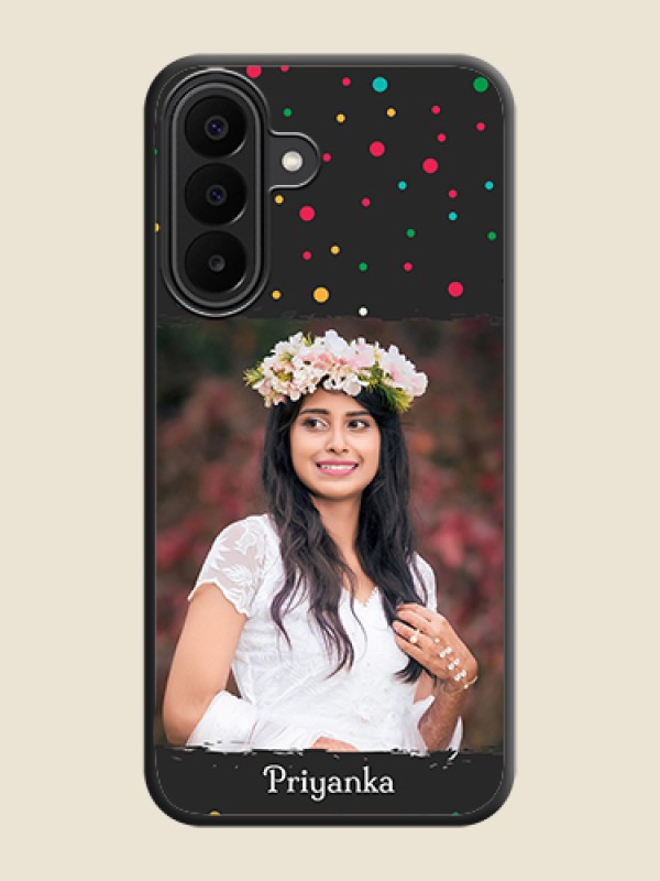 Multicolor Dotted Pattern with Text On Space Black Custom Soft Matte Mobile Back Cover - Samsung Galaxy M47 5G