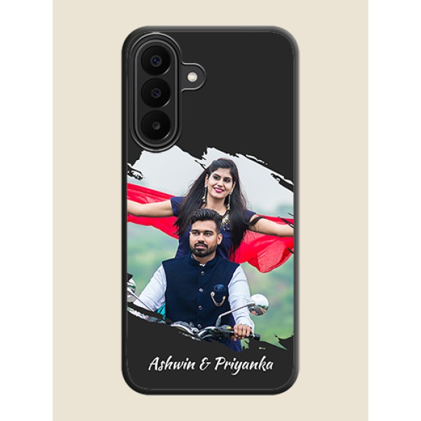 Grunge Brush Strokes on Photo On Space Black Custom Soft Matte Mobile Back Cover - Samsung Galaxy M47 5G Grunge Brush Strokes on Photo On Space Black Custom Soft Matte Mobile Back Cover - Samsung Galaxy M47 5G