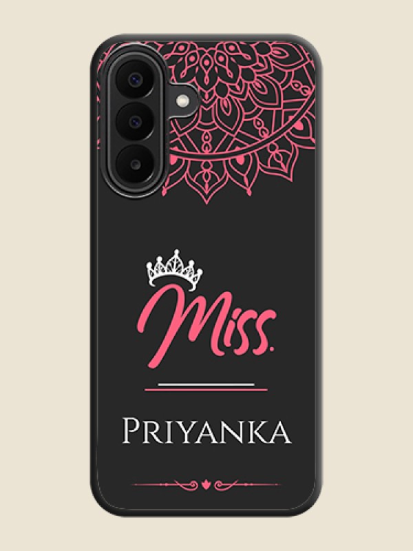 Mrs Name with Floral Design On Space Black Custom Soft Matte Mobile Back Cover - Samsung Galaxy M47 5G