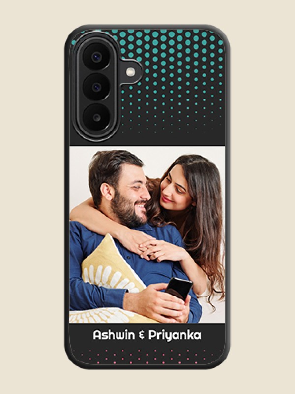 Faded Dots with Grunge Photo Frame and Text On Space Black Custom Soft Matte Mobile Back Cover - Samsung Galaxy M47 5G