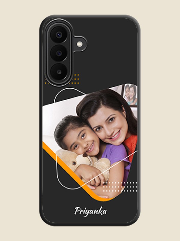 Yellow Triangle on Photo On Space Black Custom Soft Matte Mobile Back Cover - Samsung Galaxy M47 5G