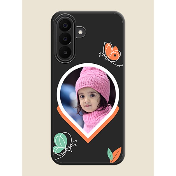Upload Pic With Simple Butterly Design On Space Black Custom Soft Matte Mobile Back Cover - Samsung Galaxy M47 5G Upload Pic With Simple Butterly Design On Space Black Custom Soft Matte Mobile Back Cover - Samsung Galaxy M47 5G