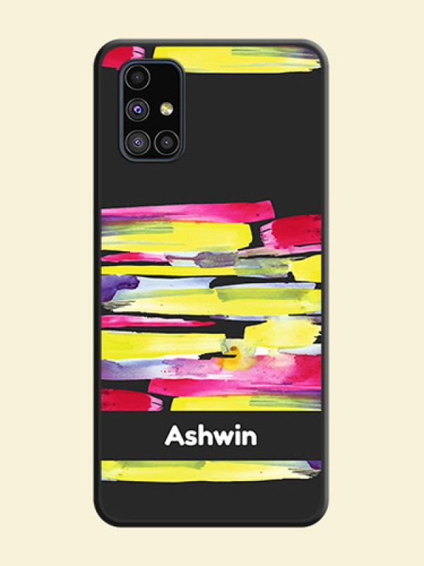 Brush Coloured on Space Black Personalized Soft Matte Phone Covers - Galaxy M51