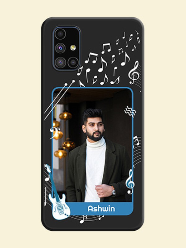 Musical Theme Design with Text on Photo on Space Black Soft Matte Mobile Case - Galaxy M51