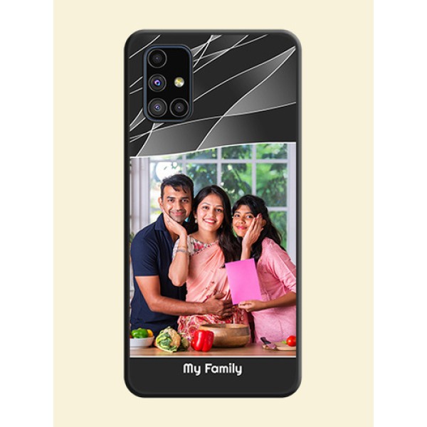 Mixed Wave Lines on Photo on Space Black Soft Matte Mobile Cover - Galaxy M51 Mixed Wave Lines on Photo on Space Black Soft Matte Mobile Cover - Galaxy M51