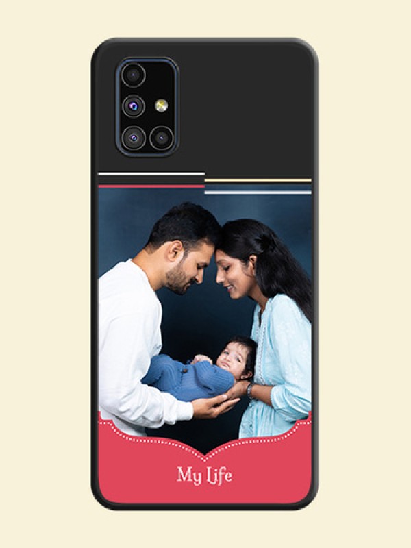 Classic Plain Design with Name on Photo on Space Black Soft Matte Phone Cover - Galaxy M51
