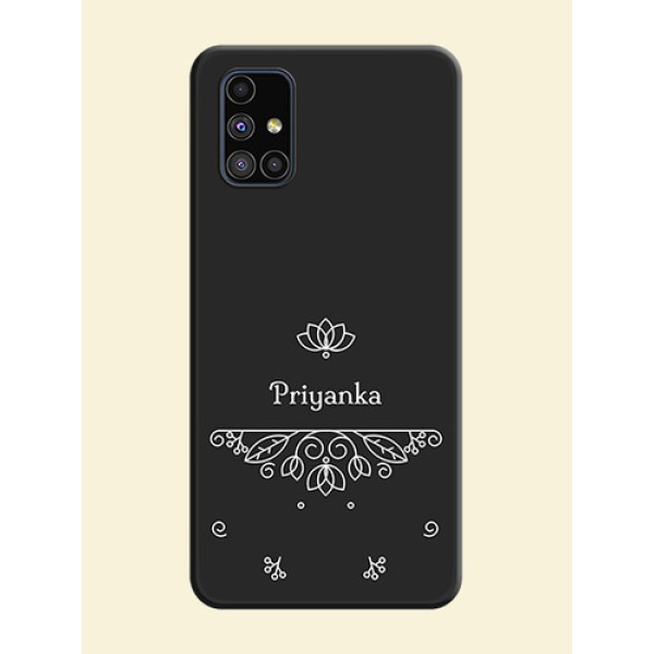Lotus Garden Custom Text On Space Black Personalized Soft Matte Phone Covers -Samsung Galaxy M51 Lotus Garden Custom Text On Space Black Personalized Soft Matte Phone Covers -Samsung Galaxy M51