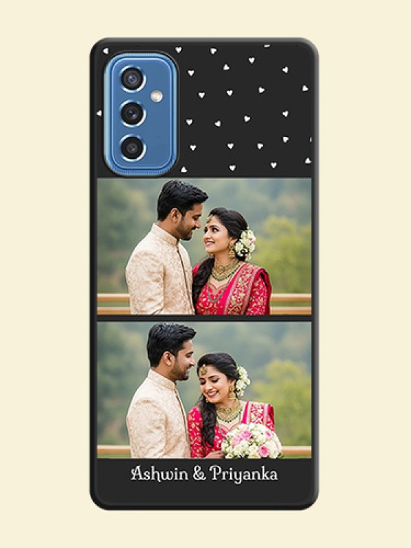Miniature Love Symbols with Name on Space Black Custom Soft Matte Back Cover - Samsung Galaxy M52 5G