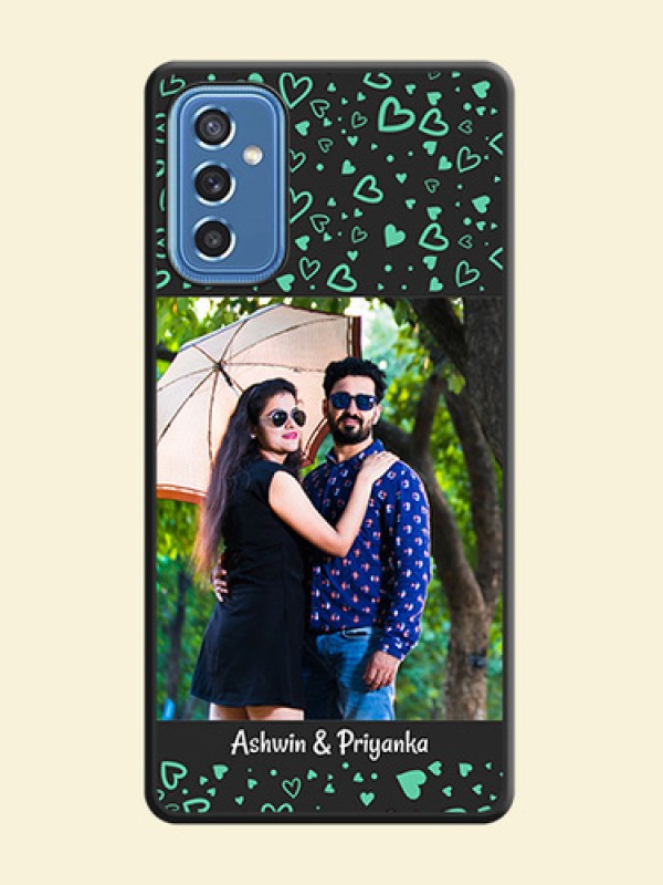 Sea Green Indefinite Love Pattern on Photo on Space Black Soft Matte Mobile Cover - Samsung Galaxy M52 5G