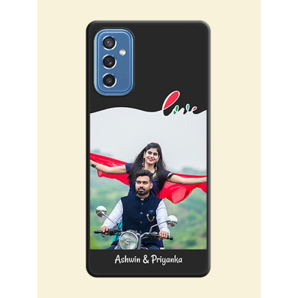 Fall in Love Pattern with Picture on Photo on Space Black Soft Matte Mobile Case - Samsung Galaxy M52 5G Fall in Love Pattern with Picture on Photo on Space Black Soft Matte Mobile Case - Samsung Galaxy M52 5G