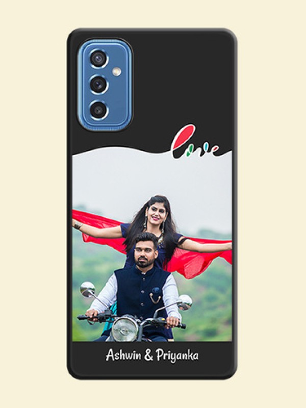 Fall in Love Pattern with Picture on Photo on Space Black Soft Matte Mobile Case - Samsung Galaxy M52 5G