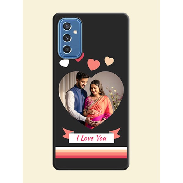 Love Shaped Photo with Colorful Stripes on Personalised Space Black Soft Matte Cases - Samsung Galaxy M52 5G Love Shaped Photo with Colorful Stripes on Personalised Space Black Soft Matte Cases - Samsung Galaxy M52 5G