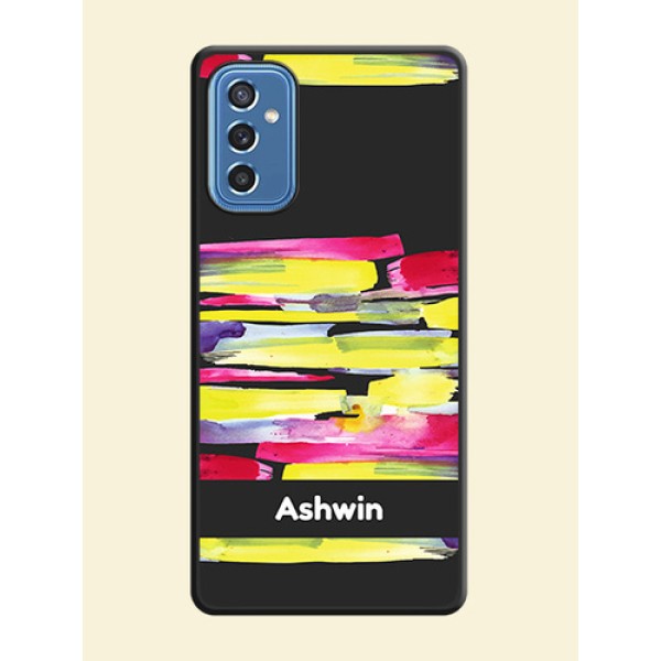 Brush Coloured on Space Black Personalized Soft Matte Phone Covers - Samsung Galaxy M52 5G Brush Coloured on Space Black Personalized Soft Matte Phone Covers - Samsung Galaxy M52 5G