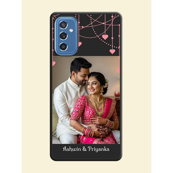 Pink Love Hangings with Text on Space Black Custom Soft Matte Back Cover - Samsung Galaxy M52 5G Pink Love Hangings with Text on Space Black Custom Soft Matte Back Cover - Samsung Galaxy M52 5G