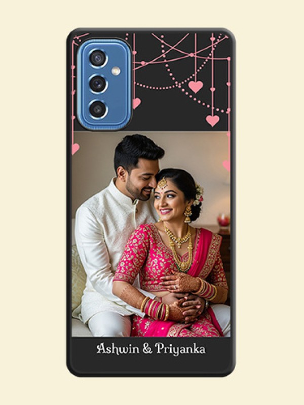 Pink Love Hangings with Text on Space Black Custom Soft Matte Back Cover - Samsung Galaxy M52 5G