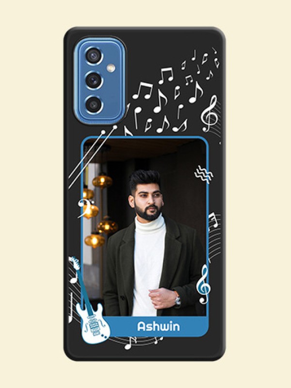 Musical Theme Design with Text on Photo on Space Black Soft Matte Mobile Case - Samsung Galaxy M52 5G