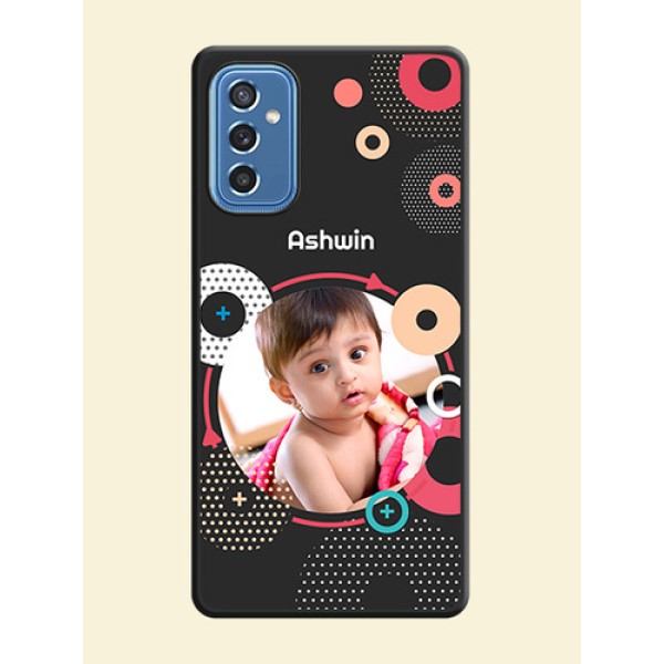 Multicoloured Round Image on Personalised Space Black Soft Matte Cases - Samsung Galaxy M52 5G Multicoloured Round Image on Personalised Space Black Soft Matte Cases - Samsung Galaxy M52 5G