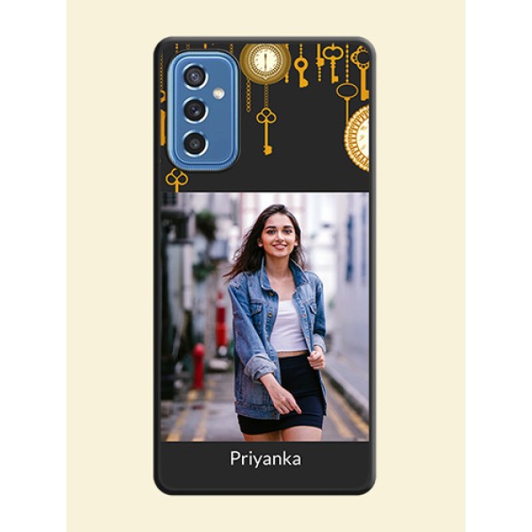 Decorative Design with Text on Space Black Custom Soft Matte Back Cover - Samsung Galaxy M52 5G Decorative Design with Text on Space Black Custom Soft Matte Back Cover - Samsung Galaxy M52 5G
