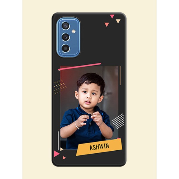 Photo Frame with Triangle Small Dots on Photo on Space Black Soft Matte Back Cover - Samsung Galaxy M52 5G Photo Frame with Triangle Small Dots on Photo on Space Black Soft Matte Back Cover - Samsung Galaxy M52 5G