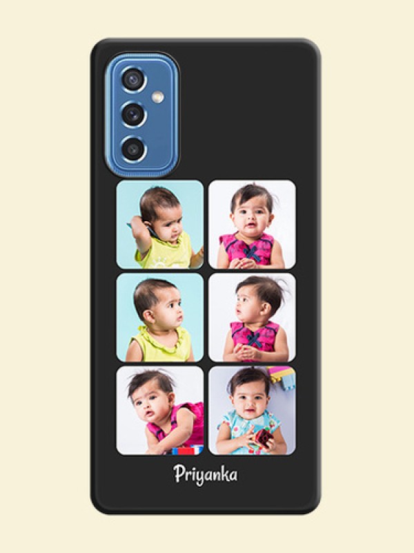 Floral Art with 6 Image Holder on Photo on Space Black Soft Matte Mobile Case - Samsung Galaxy M52 5G