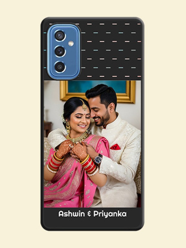 Line Pattern Design with Text on Space Black Custom Soft Matte Phone Back Cover - Samsung Galaxy M52 5G