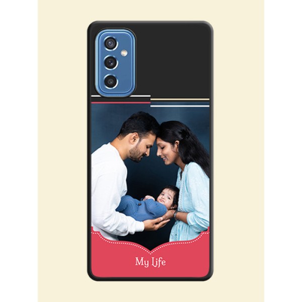 Classic Plain Design with Name on Photo on Space Black Soft Matte Phone Cover - Samsung Galaxy M52 5G Classic Plain Design with Name on Photo on Space Black Soft Matte Phone Cover - Samsung Galaxy M52 5G