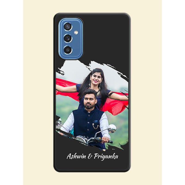Grunge Brush Strokes on Photo on Space Black Soft Matte Back Cover - Samsung Galaxy M52 5G