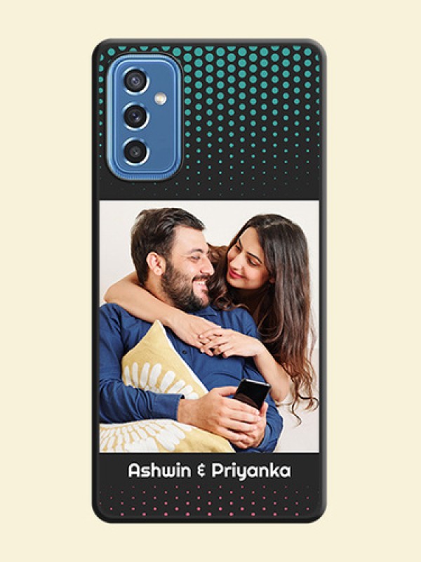 Faded Dots with Grunge Photo Frame and Text on Space Black Custom Soft Matte Phone Cases - Samsung Galaxy M52 5G