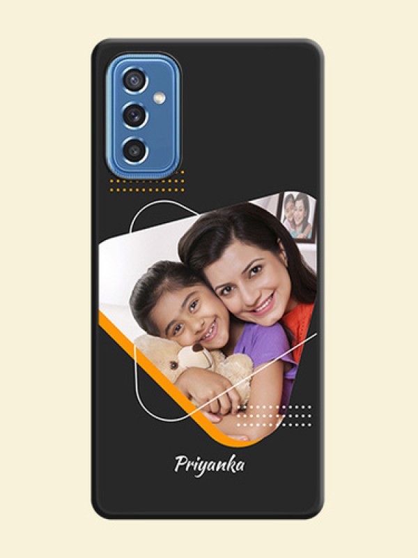 Yellow Triangle on Photo on Space Black Soft Matte Phone Cover - Samsung Galaxy M52 5G