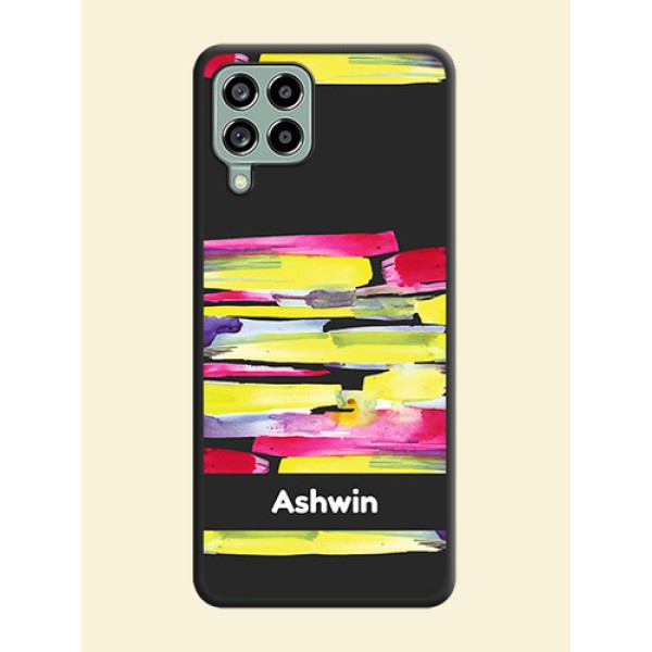 Brush Coloured on Space Black Personalized Soft Matte Phone Covers - Galaxy M53 5G Brush Coloured on Space Black Personalized Soft Matte Phone Covers - Galaxy M53 5G