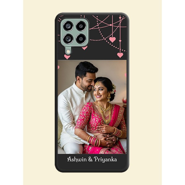 Pink Love Hangings with Text on Space Black Custom Soft Matte Back Cover - Galaxy M53 5G Pink Love Hangings with Text on Space Black Custom Soft Matte Back Cover - Galaxy M53 5G