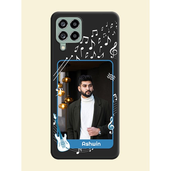 Musical Theme Design with Text on Photo on Space Black Soft Matte Mobile Case - Galaxy M53 5G Musical Theme Design with Text on Photo on Space Black Soft Matte Mobile Case - Galaxy M53 5G