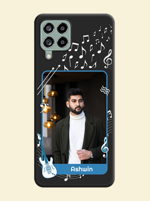 Musical Theme Design with Text on Photo on Space Black Soft Matte Mobile Case - Galaxy M53 5G