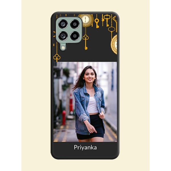 Decorative Design with Text on Space Black Custom Soft Matte Back Cover - Galaxy M53 5G Decorative Design with Text on Space Black Custom Soft Matte Back Cover - Galaxy M53 5G