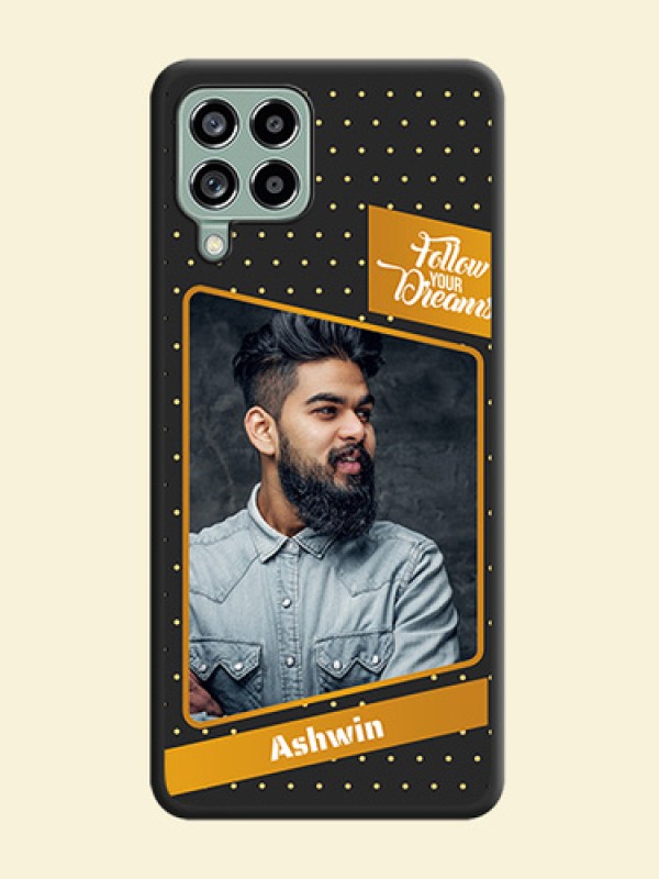 Follow Your Dreams with White Dots on Space Black Custom Soft Matte Phone Cases - Galaxy M53 5G