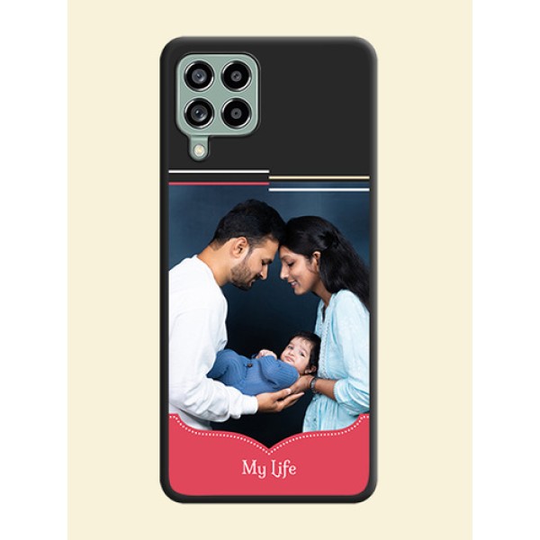 Classic Plain Design with Name on Photo on Space Black Soft Matte Phone Cover - Galaxy M53 5G Classic Plain Design with Name on Photo on Space Black Soft Matte Phone Cover - Galaxy M53 5G