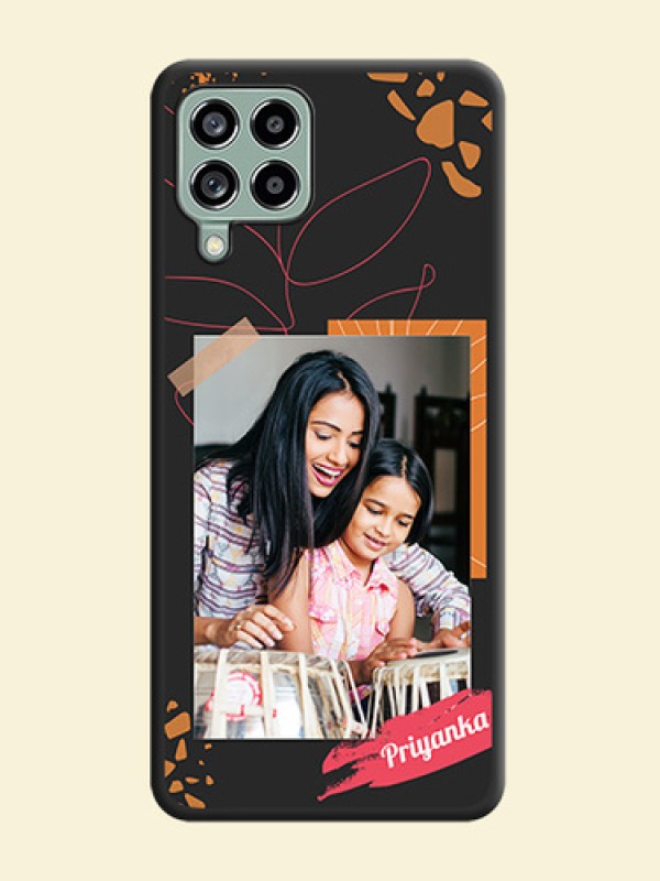 Orange Photo Frame on Space Black Custom Soft Matte Phone Back Cover - Galaxy M53 5G