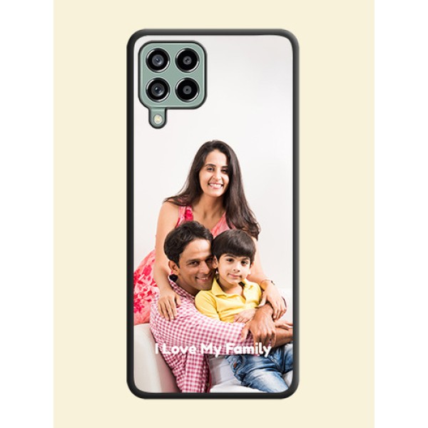 Full Single Pic Upload With Text On Space Black Personalized Soft Matte Phone Covers -Samsung Galaxy M53 5G Full Single Pic Upload With Text On Space Black Personalized Soft Matte Phone Covers -Samsung Galaxy M53 5G