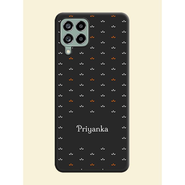 Simple Pattern With Custom Text On Space Black Personalized Soft Matte Phone Covers -Samsung Galaxy M53 5G Simple Pattern With Custom Text On Space Black Personalized Soft Matte Phone Covers -Samsung Galaxy M53 5G